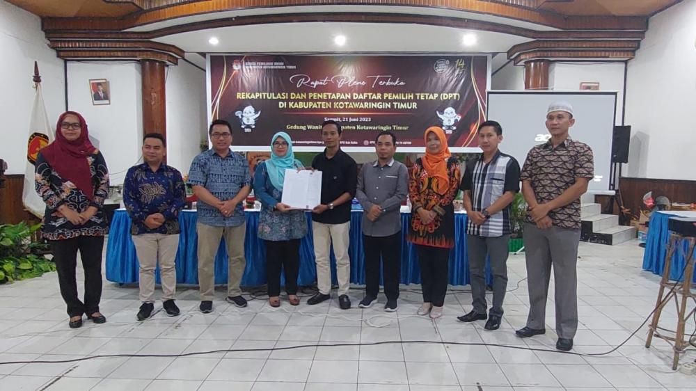 Jelang Penetapan DPT, Bawaslu Kotim Hadiri Rapat Pleno Terbuka Rekapitulasi dan Penetapan DPT Kabupaten Kotawaringin Timur