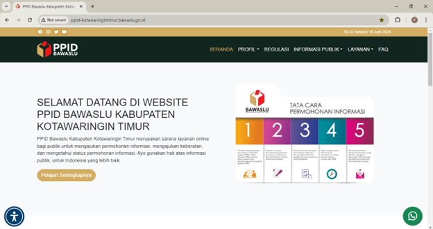 PENGUMUMAN PERUBAHAN WEBSITE PPID BAWASLU KABUPATEN KOTAWARINGIN TIMUR