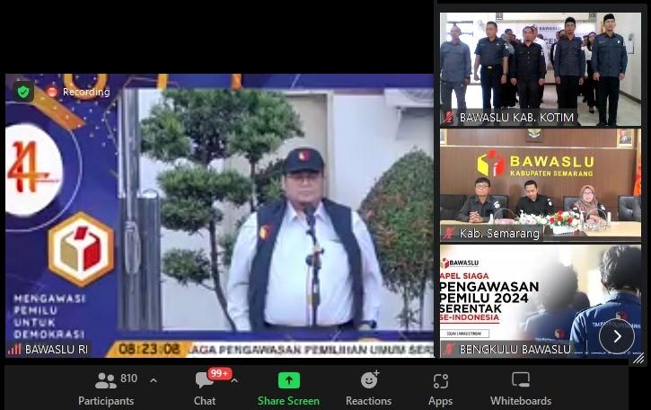 Bawaslu Kotim Ikuti Apel Siaga Pengawasan Pemilu 2024